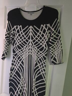 Danny & Nicole Black and Cream Sweater Dress